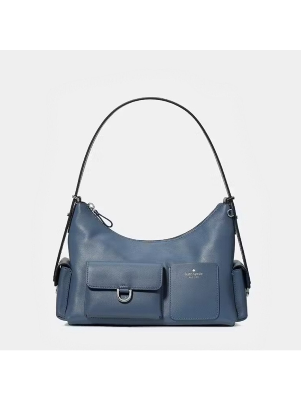 Kate Spade New York Cargo Leather Shoulder Bag, Twilight Blue NEW NWT